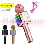 1+1 Microfon karaoke Pro 8, Bluetooth, Lumini RGB, Functie Ecou, Boxa, NYTRO