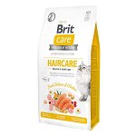 Brit Care Haircare Healthy & Shiny Coat, Somon și Pui, hrană uscată fară cereale pisici, piele și blană, 7kg, Brit Care
