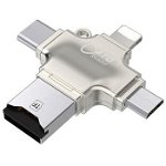 Card Reader iUni iDragon 4 in 1 Lightning, MicroUSB, Type-C si USB, pentru iPhone, iPad, iPod, iUni