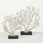 Set 2 obiecte decorative din Aluminiu Argintiu L26/30xH29/35cm Koralle