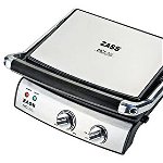 Gratar electric Zass Grill & Panini Chef ZPG 02, 2000 W, Inox / Negru