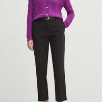 Medicine pantaloni femei, culoarea negru, fason chinos, high waist, Medicine