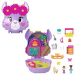 Set de joaca cu 2 papusi si 14 accesorii, Polly Pocket, Doggy Birthday, HKV30, Polly Pocket