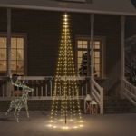 Brad de Crăciun pe catarg, 310 LED-uri, alb cald, 300 cm