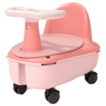 Scaun de baie si tricicleta 2in1 pentru bebe , cu husa antiderapanta, cutie depozitare pe roti, universal, +6 luni, roz, OEM