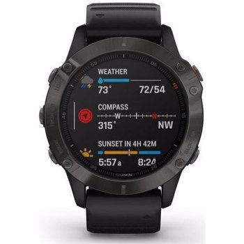 Ceas Garmin Fenix 6 Sapphire Titanium, Orange Band