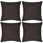 130914 4 Brown Cushion Covers Cotton 50 x 50 cm, vidaXL