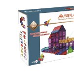 Set de constructie magnetic - 112 piese, MAGPLAYER, 2-3 ani +, MAGPLAYER