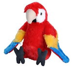 Papagal Macaw Stacojiu - Jucarie Plus Wild Republic 20 cm, 2-3 ani +, WILD REPUBLIC