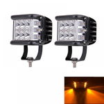 Set 2 proiectoare led bicolor, alb si galben stroboscop, 45W, lumina spot 30°, Suv, ATV, Tractor, Off Road