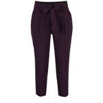 Pantaloni violet cu talie inalta si funda - Dorothy Perkins