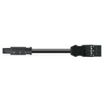 pre-assembled adapter cable; Eca; Socket/plug MIDI; 3-pole; Cod. A; H05Z1Z1-F 3G 2.5 mm²; 2 m; 2,50 mm²; black, Wago