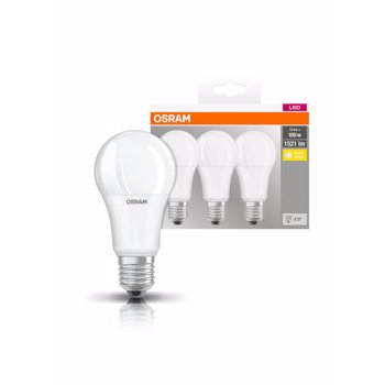 Set 3 becuri LED Osram Base Classic A100, E27, 13W (100W), 1521 lm, lumina calda (2700K)