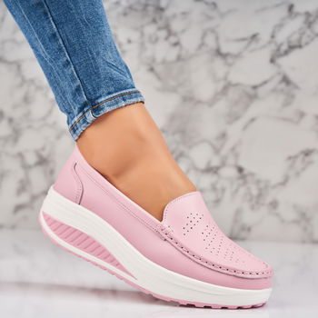 Mocasini dama Piele Naturala Roz Beatriz A4458, Botinelli