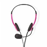 Nedis CHST100PK PC Headset | On-Ear | 2x 3.5 mm Connectors | 2.0 m | Pink