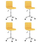 Set scaune de bucatarie vidaXL, pivotante 4 buc. galben mustar textil, 40 X 47 X (74.5-86) cm, 10 kg
