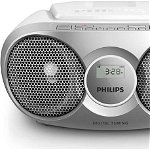Microsistem audio Philips AZ215S/12, 3 W, Tuner FM, CD, Dynamic Bass Boost, AUX, Argintiu