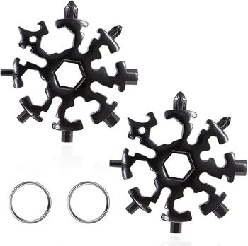 Set de 2 instrumente multifunctionale pentru bricolaj 20 in 1 Shengruili, otel inoxidabil, negru, 6,9 x 6,9 cm