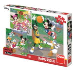 Dino Toys Puzzle 3 in 1 - Mickey si Minnie sportivii (55 piese)
