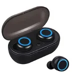 Casti Bluetooth W1, Wireless, Control Volum, Handsfree, Rezistent la Apa, Microfon Incoporat, Negru-Albastru, Universal