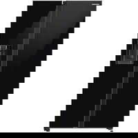 Side by side Samsung RS65DG54R32CEO, 635 l, No frost, All around Cooling, Smart Things WiFi, AI Energy, Clasa E, H 178 cm, Sticla neagra