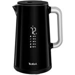 Fierbator TEFAL Smart'n Light KO851830, 1800W, ecran digital, capacitate 1.7L, 5 trepte temperatura, baza rotativa, interior inox, negru, Tefal