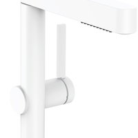 Baterie lavoar Hansgrohe Finoris 230 cu dus extractibil  2 tipuri de jet  ventil push-open  alb mat, Hansgrohe