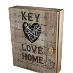 Cutie pentru Chei din lemn Key Love Home