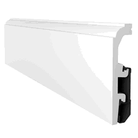 Plintă Arbiton Vega videlit cu canal P0910 albă 2400x20x90 mm