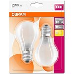 Set 2 becuri LED OSRAM MAT A100, E27, 11W, 1521lm, lumina calda
