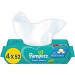 Pampers Fresh Clean Șervețele umede pentru copii pentru piele sensibila 4x52 buc, Pampers