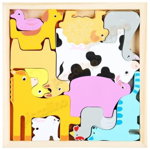 Puzzle de lemn cu animale de ferma Engros, 