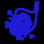 Sticker decorativ pentru intrerupator Fuuny mouse,10 cm, Albastru
