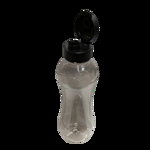Sticlă din plastic transparentă pentru apă, capac negru, 750 ml, 
