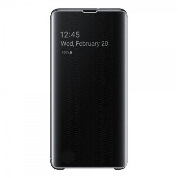 Husa Originala Clear View Standing Samsung Galaxy S10 Plus Negru -ef-zg975cbegww