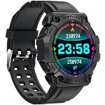 Ceas smartwatch FD68, Bluetooth, Vibratii, Monitorizare Fitness, Notificari, Negru, FitPro