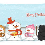 Caroline`s Treasures Colindători de Crăciun fericit Chow Chow Black Canvas Fabric pernă decorativă Multicolore 12H x16W, 