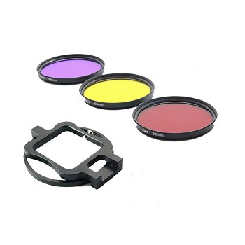 Set de filtre 58mm colorate si adaptor de fixare pentru camere video sport pentru GoPro