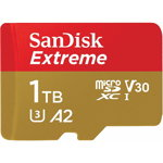 MicroSDXC Extreme, 1TB 160/90 MB/s, A2 C10 V30 UHS-I U3, SanDisk