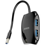 Hub USB Axagon Quattro HUE-S1B 4x USB 3.0, negru, Axagon