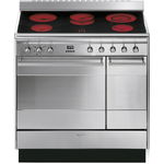 Smeg Masina de gatit Concerto SUK92CMX9, plita 5 zone, cuptor dublu electric, 7+4 functii, inox