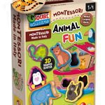 Puzzle din lemn, Lisciani, Baby Montessori, Animale, 5 piese, Lisciani