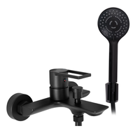 Baterie cada - dus Rea Flip monocomanda negru cu set de dus