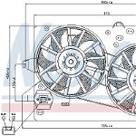 Ventilator radiator (cu carcasa) potrivit FORD COUGAR, MONDEO II, MONDEO III 1.6-2.5 08.96-03.07, NISSENS