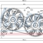 Ventilator radiator (cu carcasa) potrivit FORD COUGAR, MONDEO II, MONDEO III 1.6-2.5 08.96-03.07, NISSENS