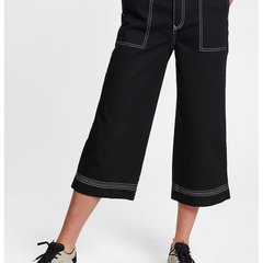 Pantaloni kick flared cu talie inalta - Negru, OXXO