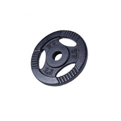 Disc din fonta cu manere Gorilla Sports, Negru, 15 kg, 30/31 mm