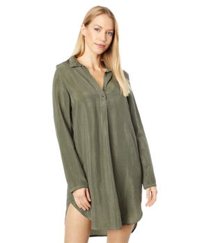 Imbracaminte Femei Hard Tail Long Sleeve Tunic Dress Gravel, Hard Tail