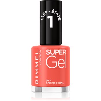 Rimmel Super Gel gel de unghii fara utilizarea UV sau lampa LED culoare 047 Spiced Coral 12 ml, Rimmel