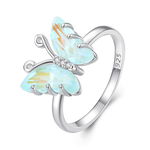 Inel din argint Elegant Turquoise Butterfly, EdenBoutique